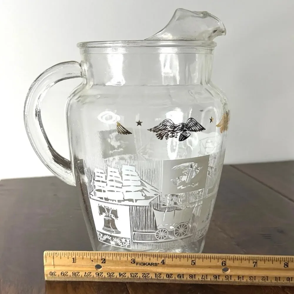 Vintage Anchor Hocking Colonial Days Glass Pitcher | Early American Prescut